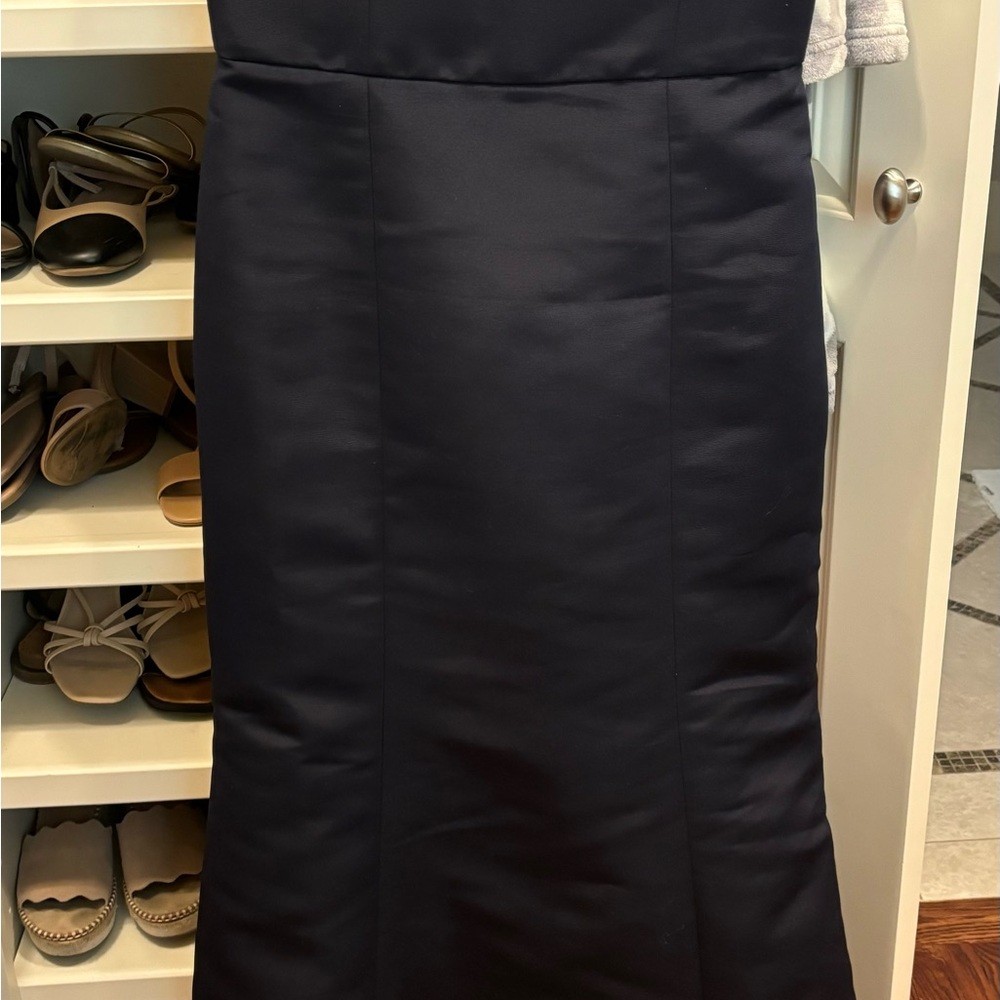 Navy Bella Bridesmaid dress. Great for any occasion as classic clean lines.